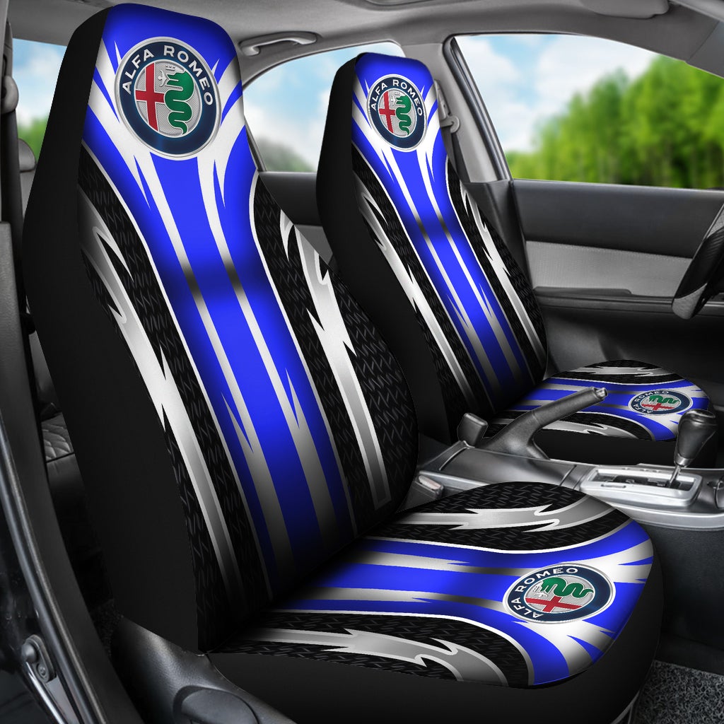 2 Front Alfa Romeo Seat Covers Blue