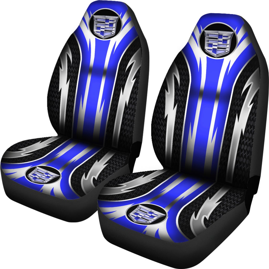 2 Front Cadillac Seat Covers Blue
