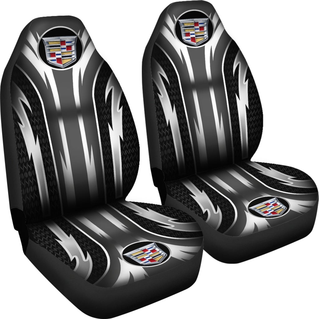 2 Front Cadillac Seat Covers Grey