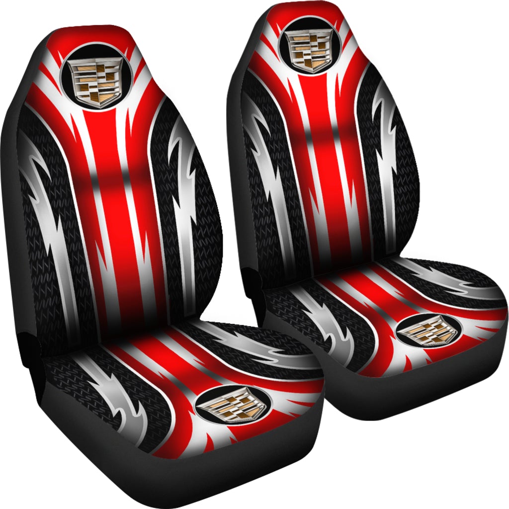 2 Front Cadillac Seat Covers Red