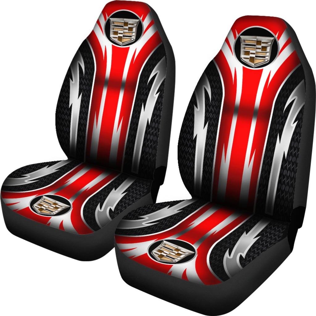 2 Front Cadillac Seat Covers Red