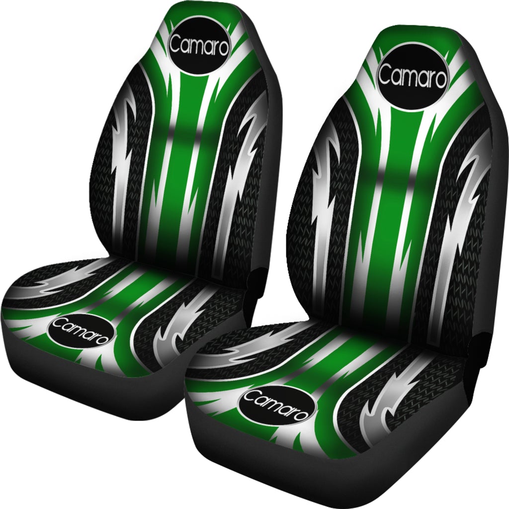 2 Front Camaro Seat Covers Green