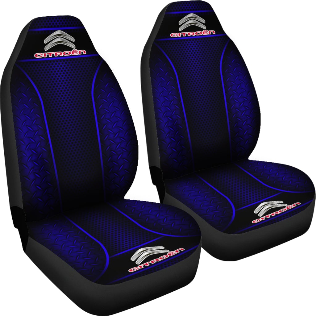 2 Front Citroen Seat Covers Blue