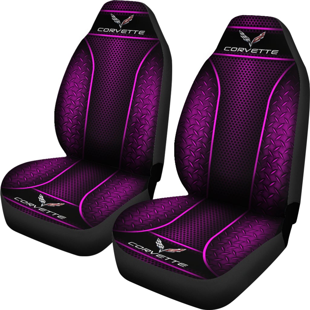 2 Front Corvette C7 Seat Covers Pink