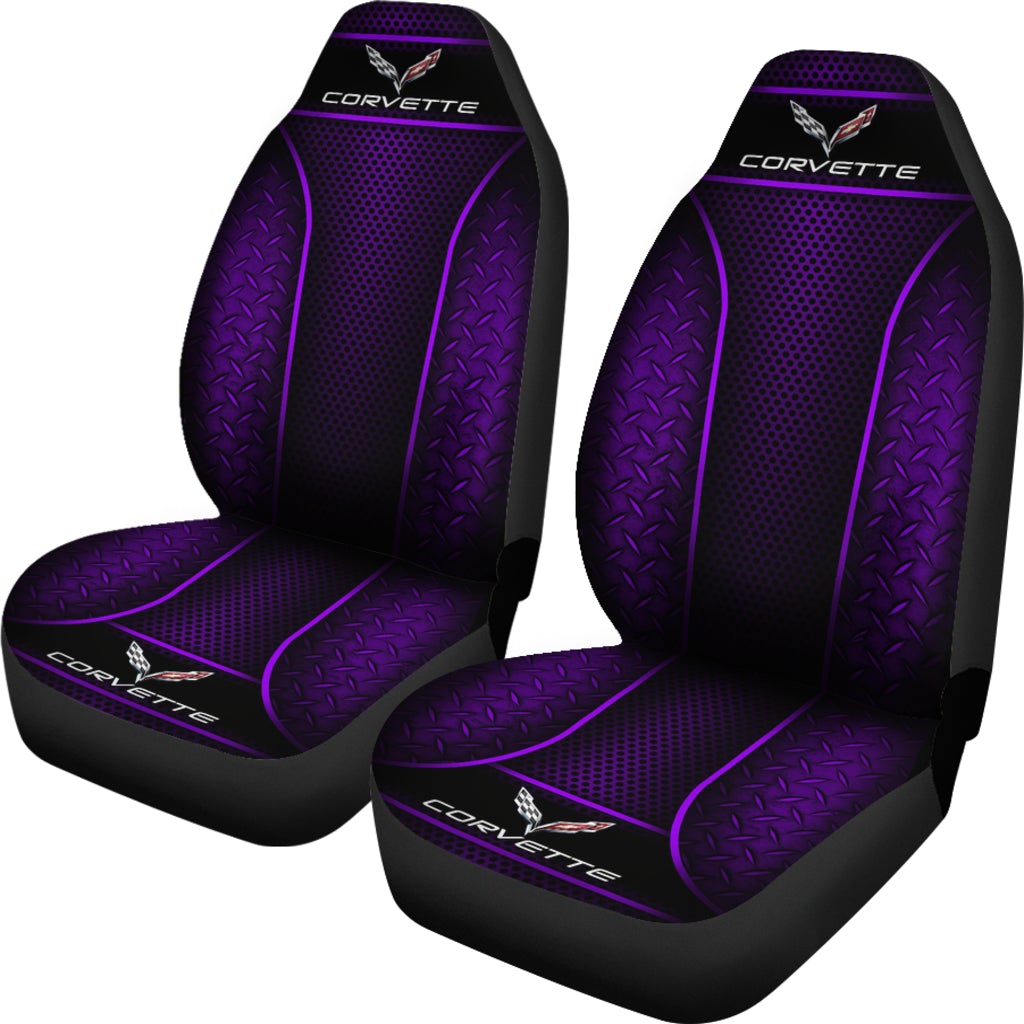 2 Front Corvette C7 Seat Covers Purple