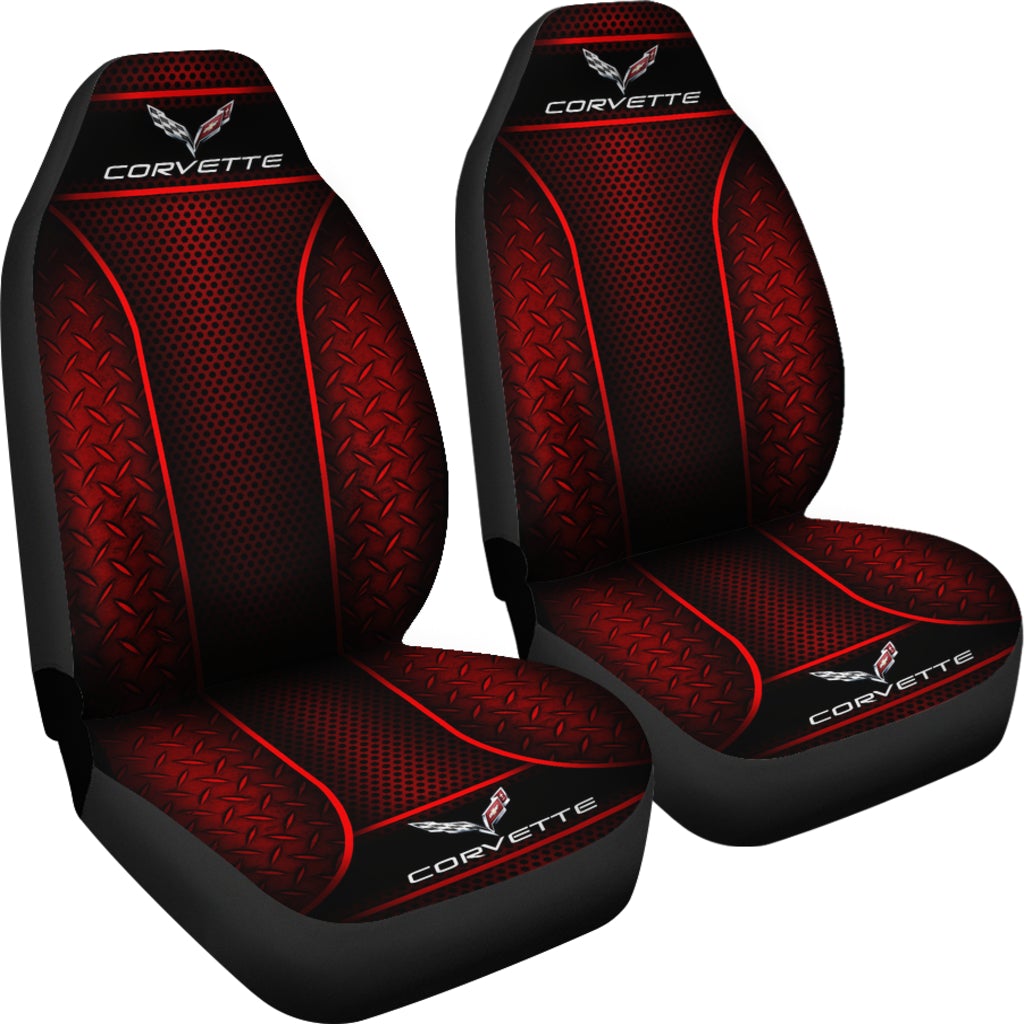 2 Front Corvette C7 Seat Covers Red