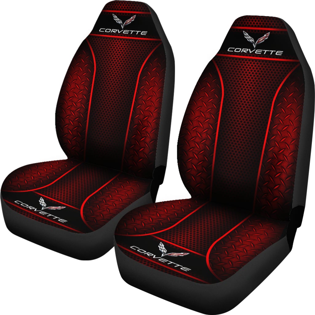 2 Front Corvette C7 Seat Covers Red