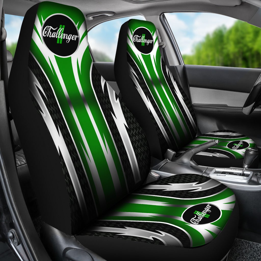 2 Front Dodge Challenger Seat Covers Green
