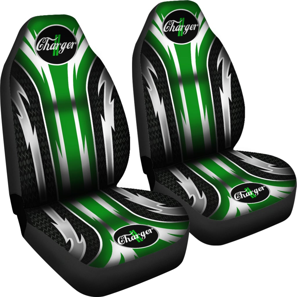 2 Front Dodge Charger Seat Covers Green