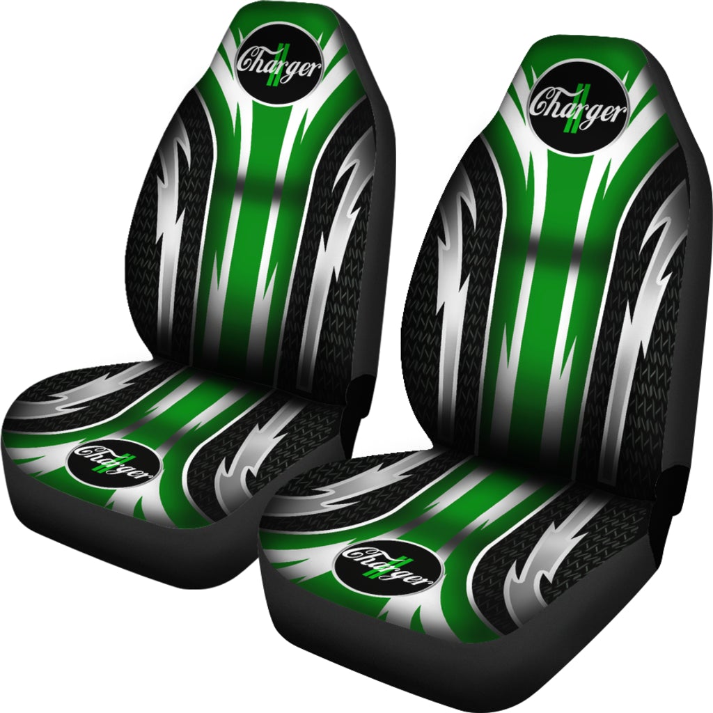 2 Front Dodge Charger Seat Covers Green