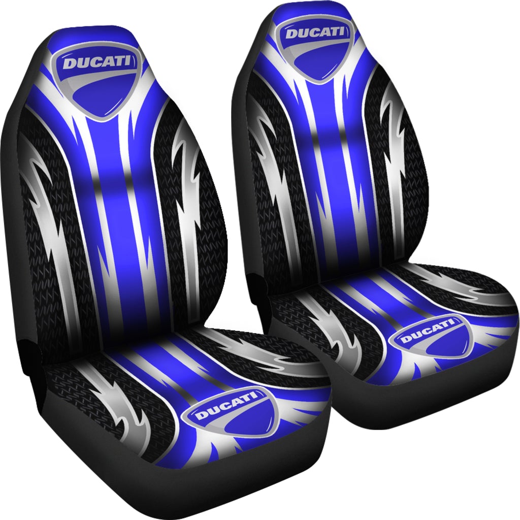 2 Front Ducati Seat Covers Blue