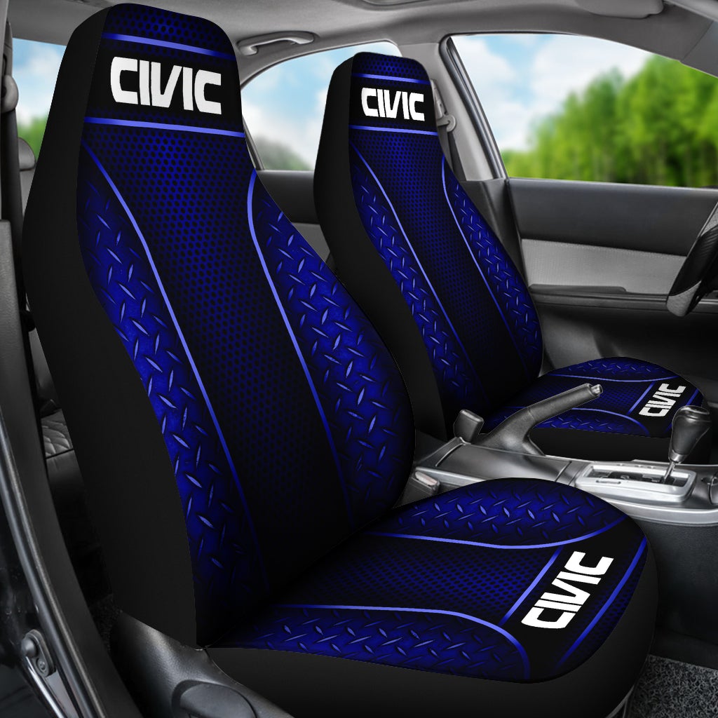 2 Front Honda Civic Seat Covers Blue