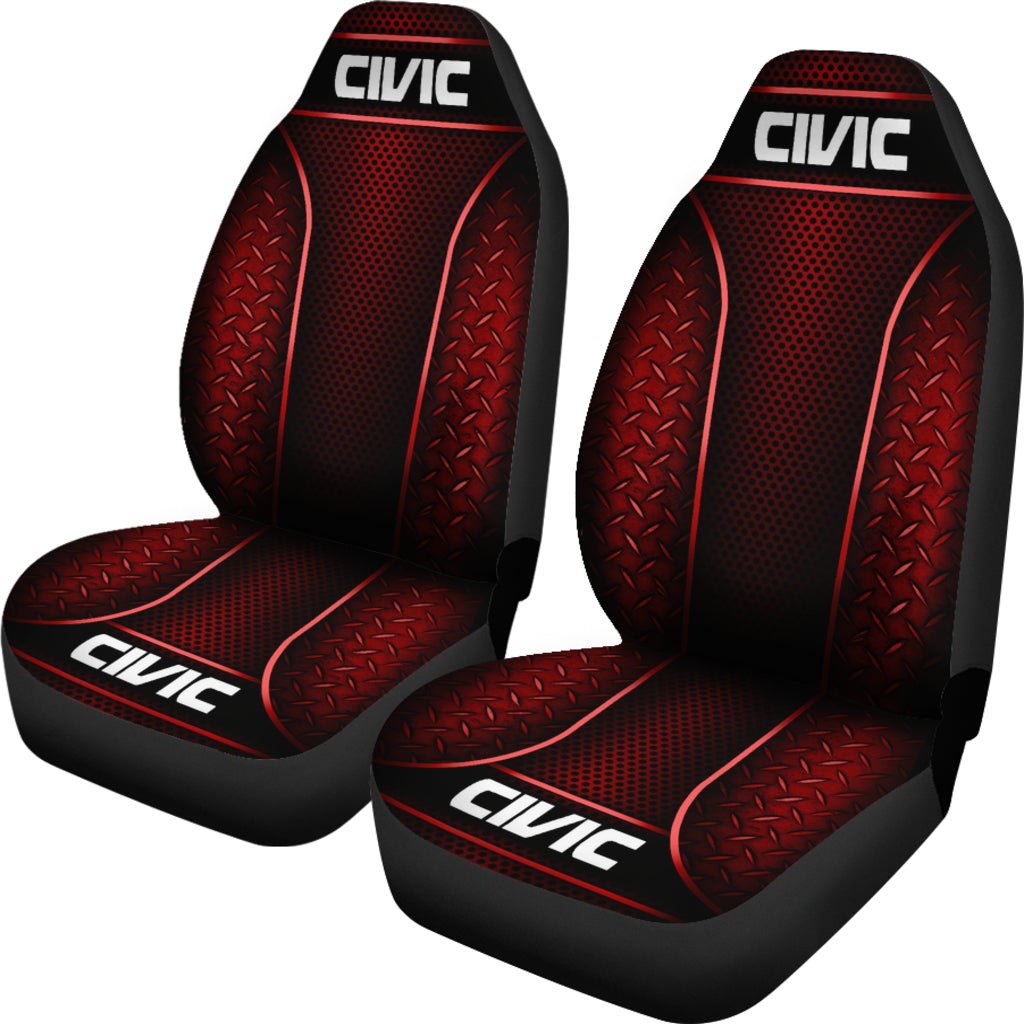 2 Front Honda Civic Seat Covers Red
