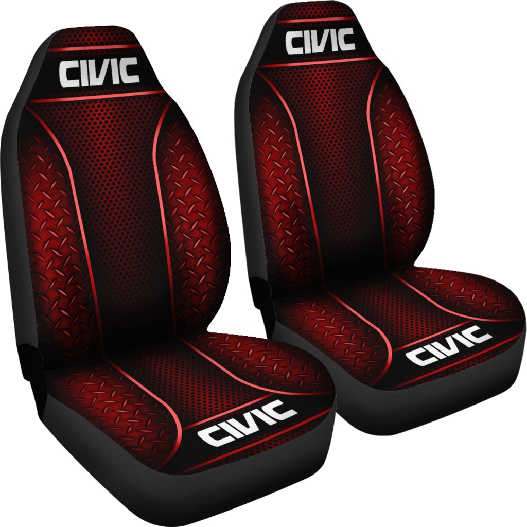 2 Front Honda Civic Seat Covers Red