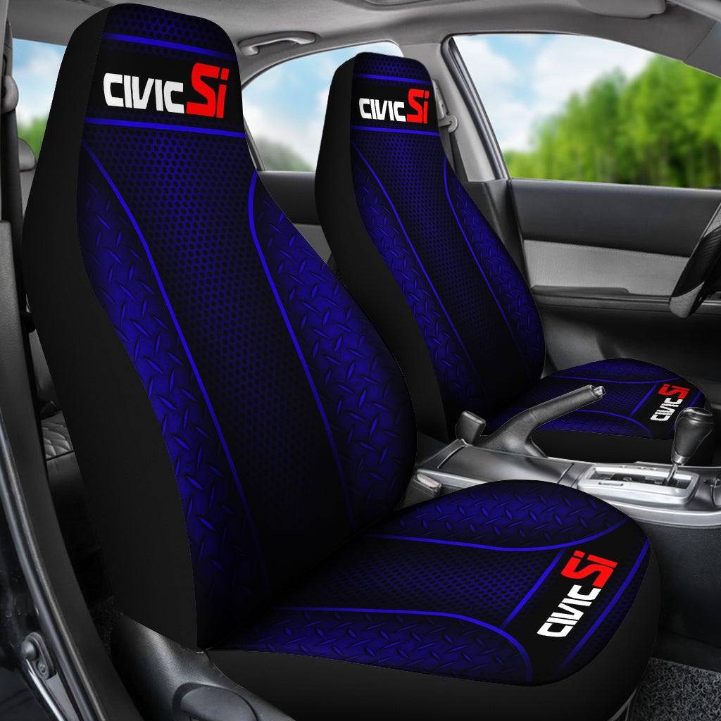 2 Front Honda Civic Si Seat Covers Blue