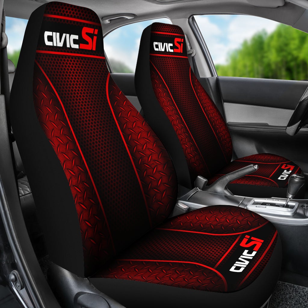 2 Front Honda Civic Si Seat Covers Red