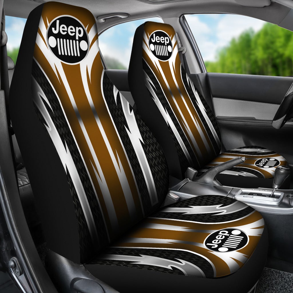 2 Front Jeep Seat Covers Brown