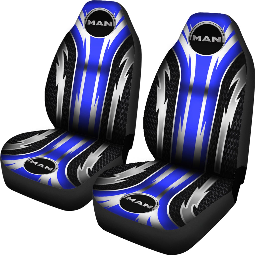 2 Front MAN Trucks Seat Covers Blue