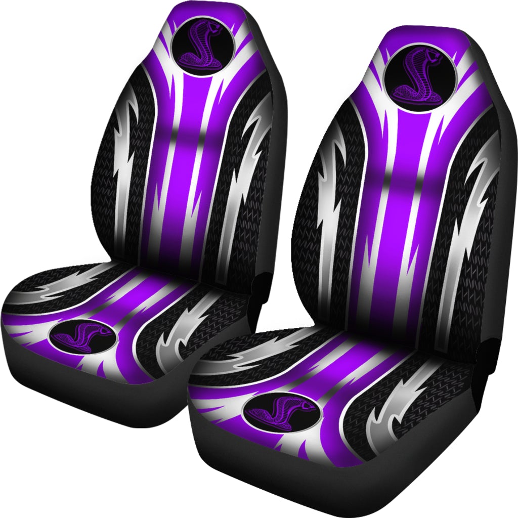 2 Front Mustang Cobra Seat Covers Purple
