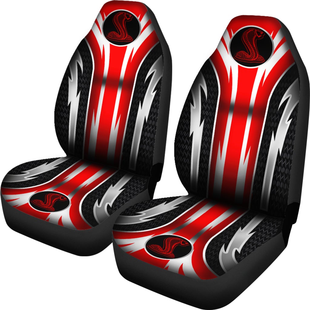 2 Front Mustang Cobra Seat Covers Red