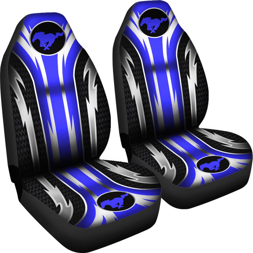 2 Front Mustang Seat Covers Blue