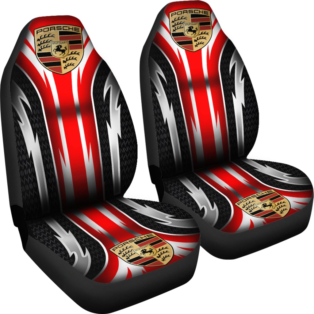 2 Front Porsche Seat Covers Red