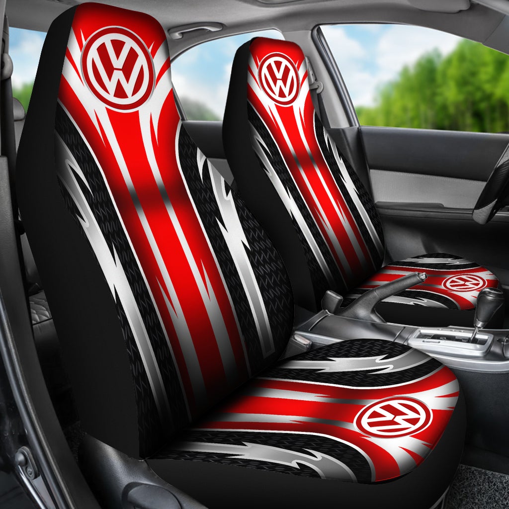 2 Front Volkswagen Seat Covers Red