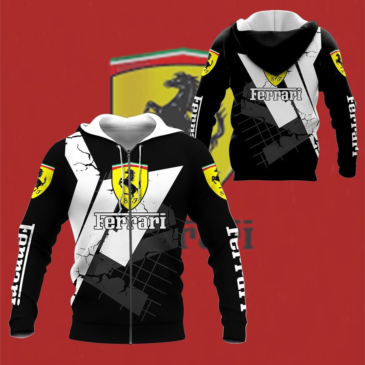 3D All Over FERRARI Shirt Ver 12
