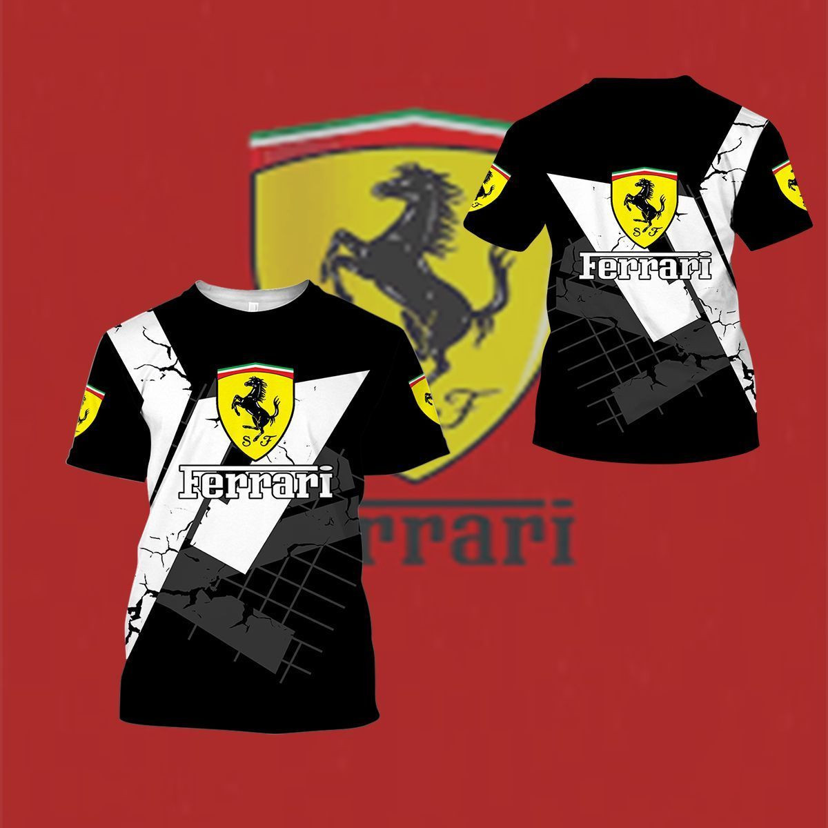 3D All Over FERRARI Shirt Ver 12