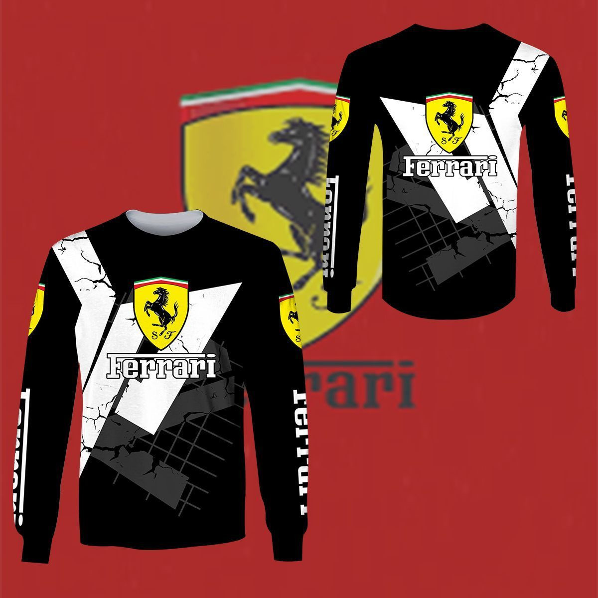 3D All Over FERRARI Shirt Ver 12
