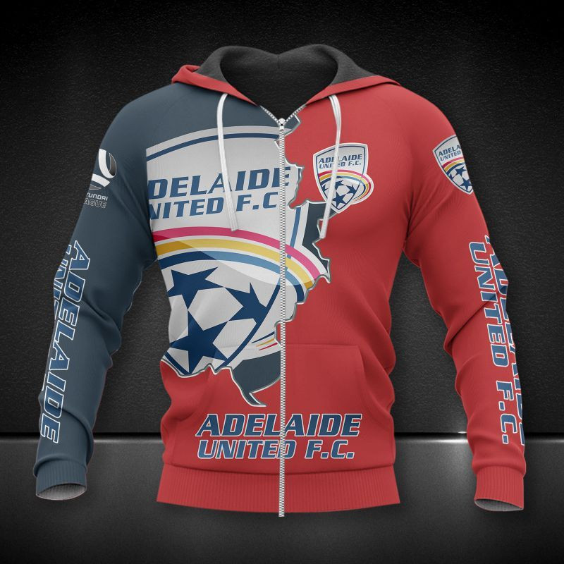 Adelaide United Printing T-Shirt, Polo, Hoodie, Zip, Bomber 7228
