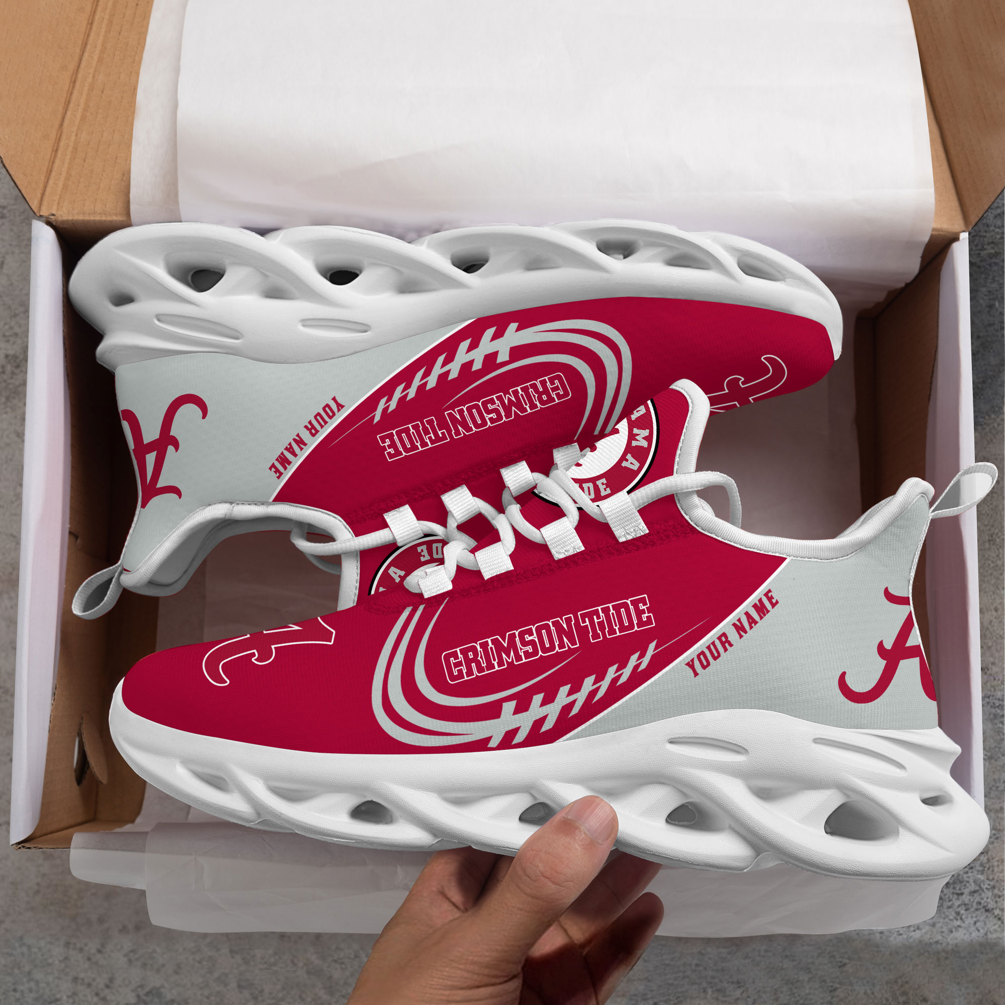 Alabama Crimson Tide PERSONALIZED MAX SOUL SHOES T1