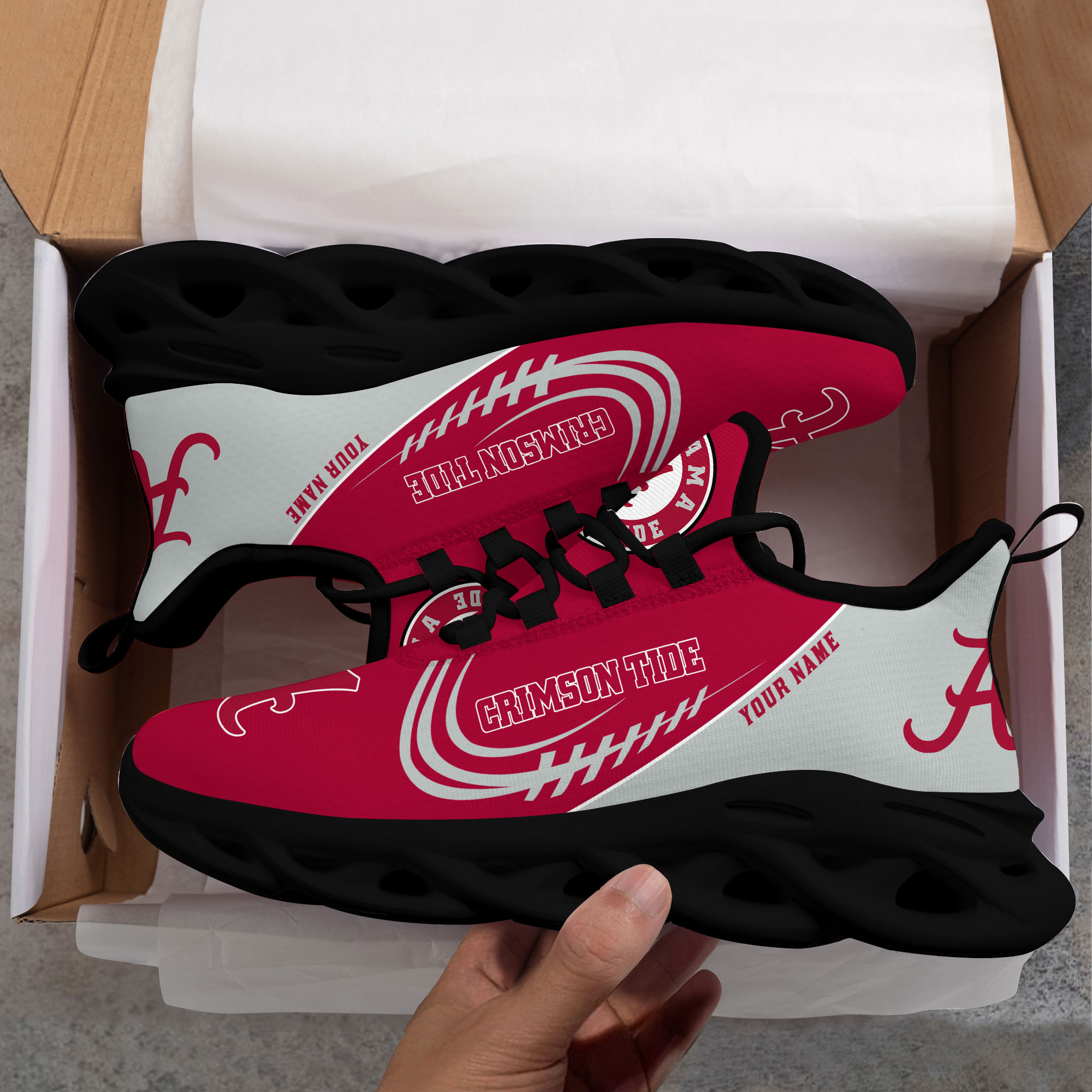 Alabama Crimson Tide PERSONALIZED MAX SOUL SHOES T1