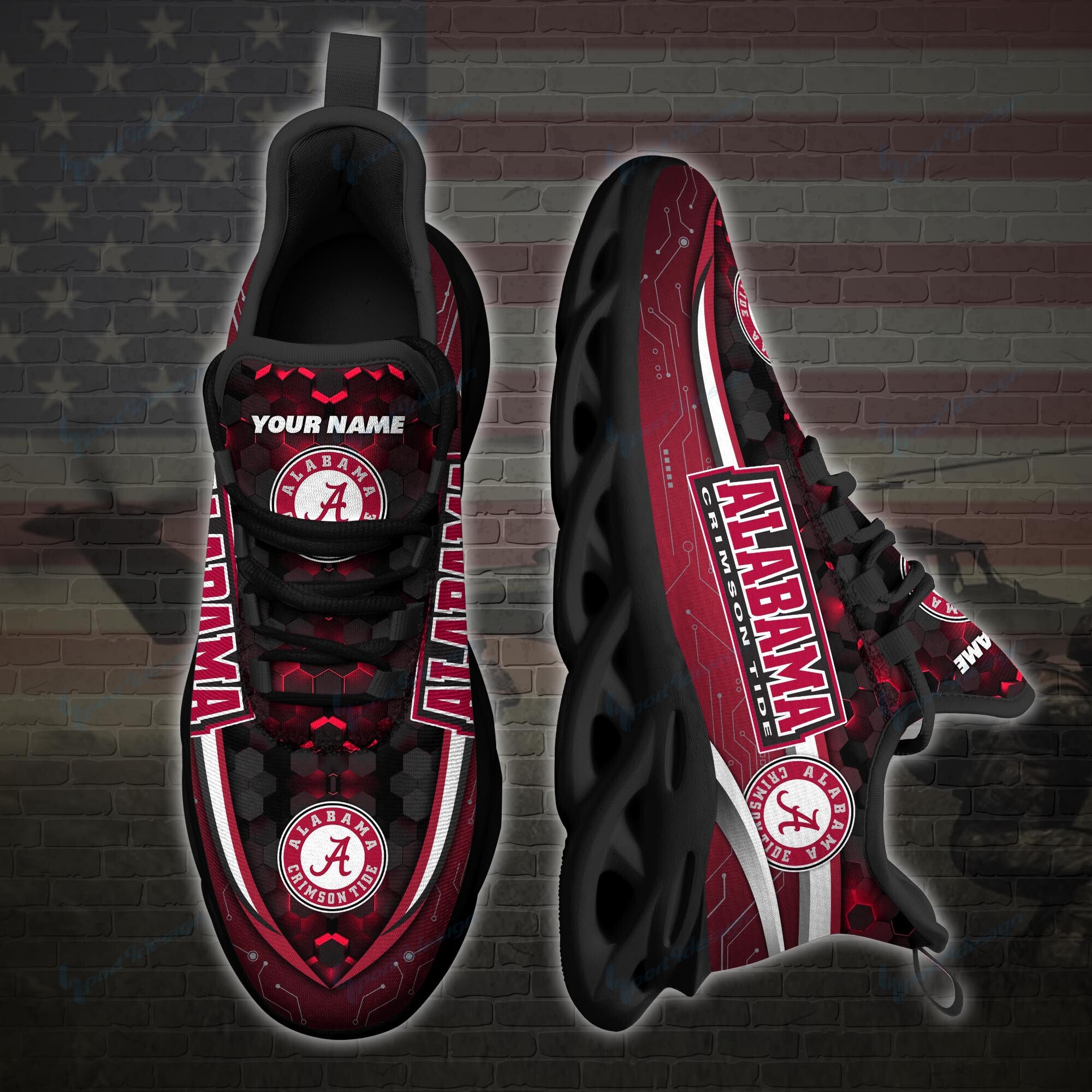 Alabama Crimson Tide Personalized YZ Running Sneakers