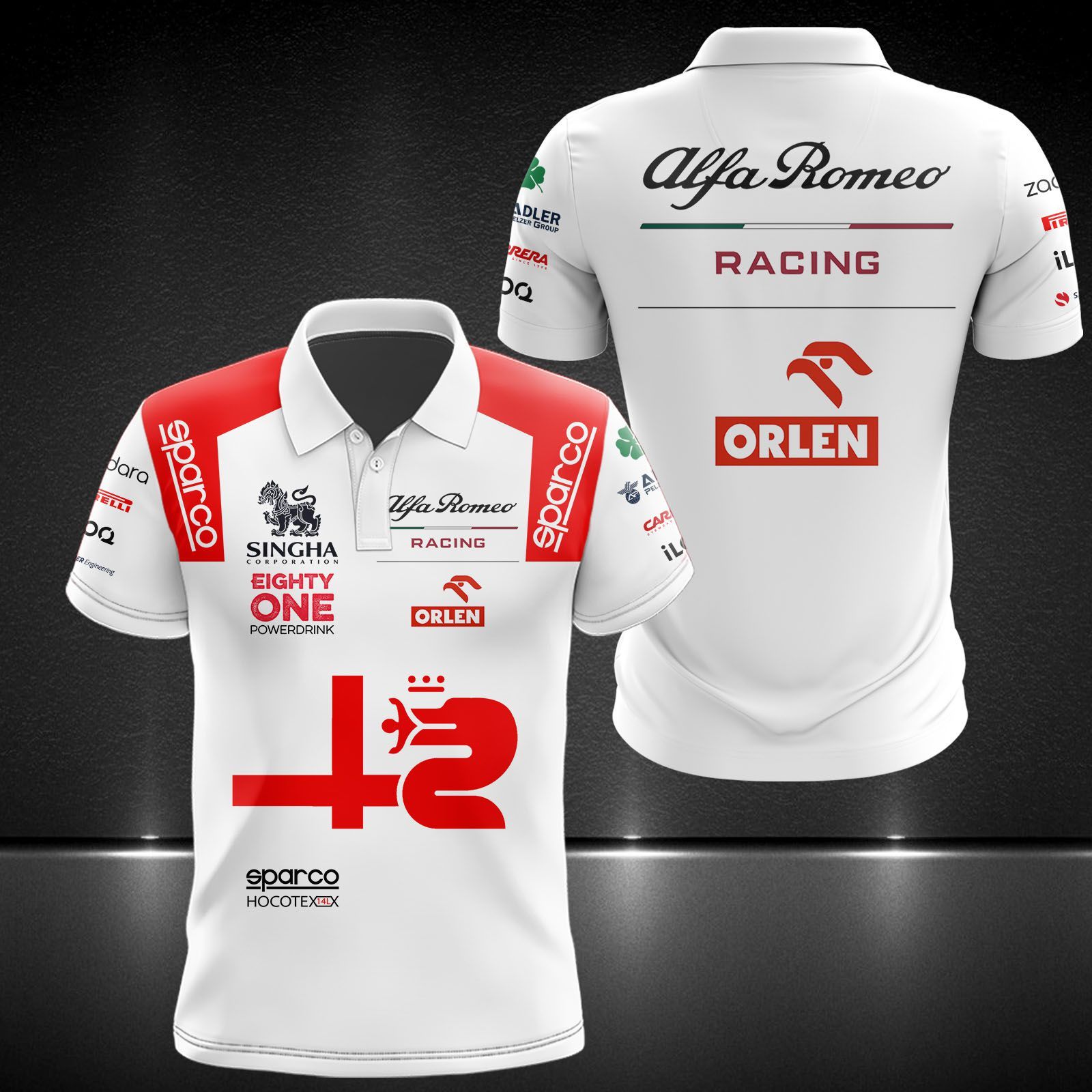 Alfa Romeo Racing ORLEN Printing T-Shirt, Polo, Hoodie, Zip, Bomber 9097