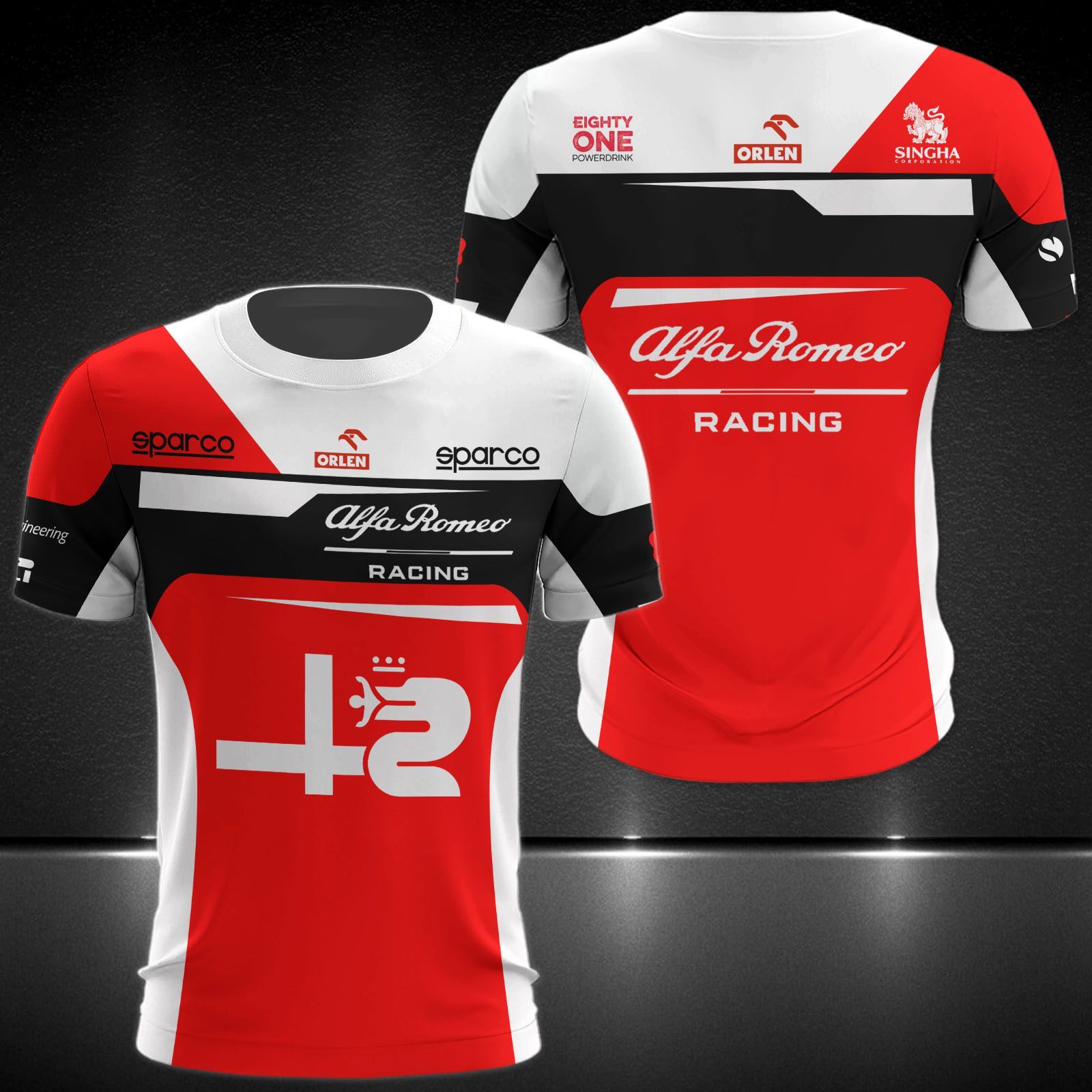 Alfa Romeo Racing ORLEN Printing T-Shirt, Polo, Hoodie, Zip, Bomber 9107