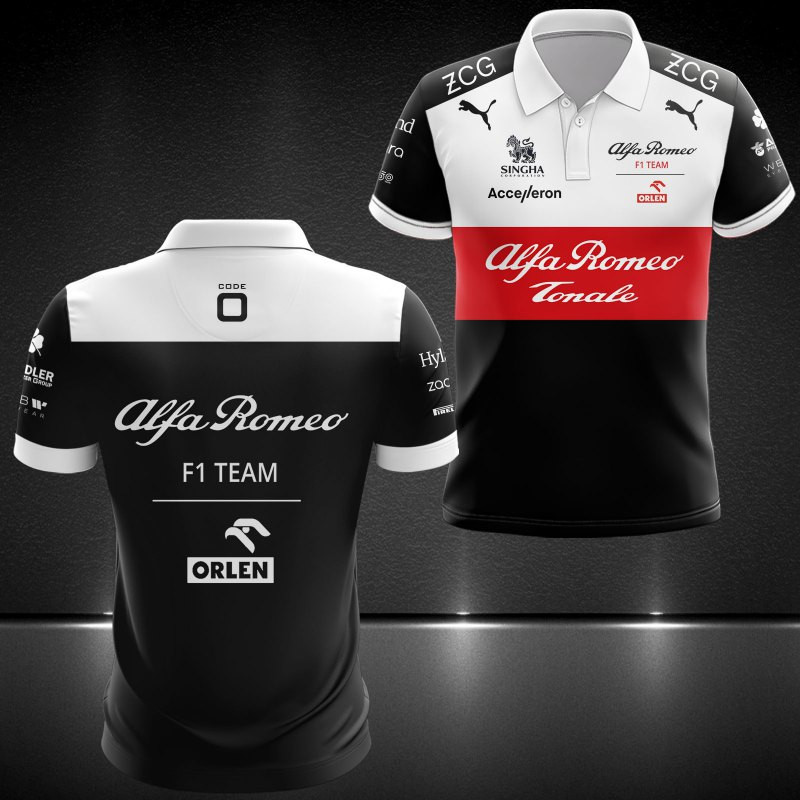 Alfa Romeo Racing ORLEN Printing T-Shirt, Polo, Hoodie, Zip, Bomber 9683