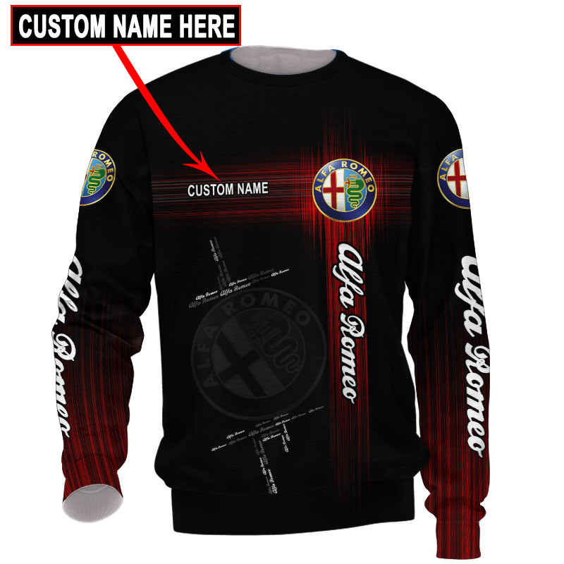 Alfa Romeo Skull Tshirt, sweatshirt, Polo, Hawaiian, Hoodie 3D Apparel Full Printing Custom Name