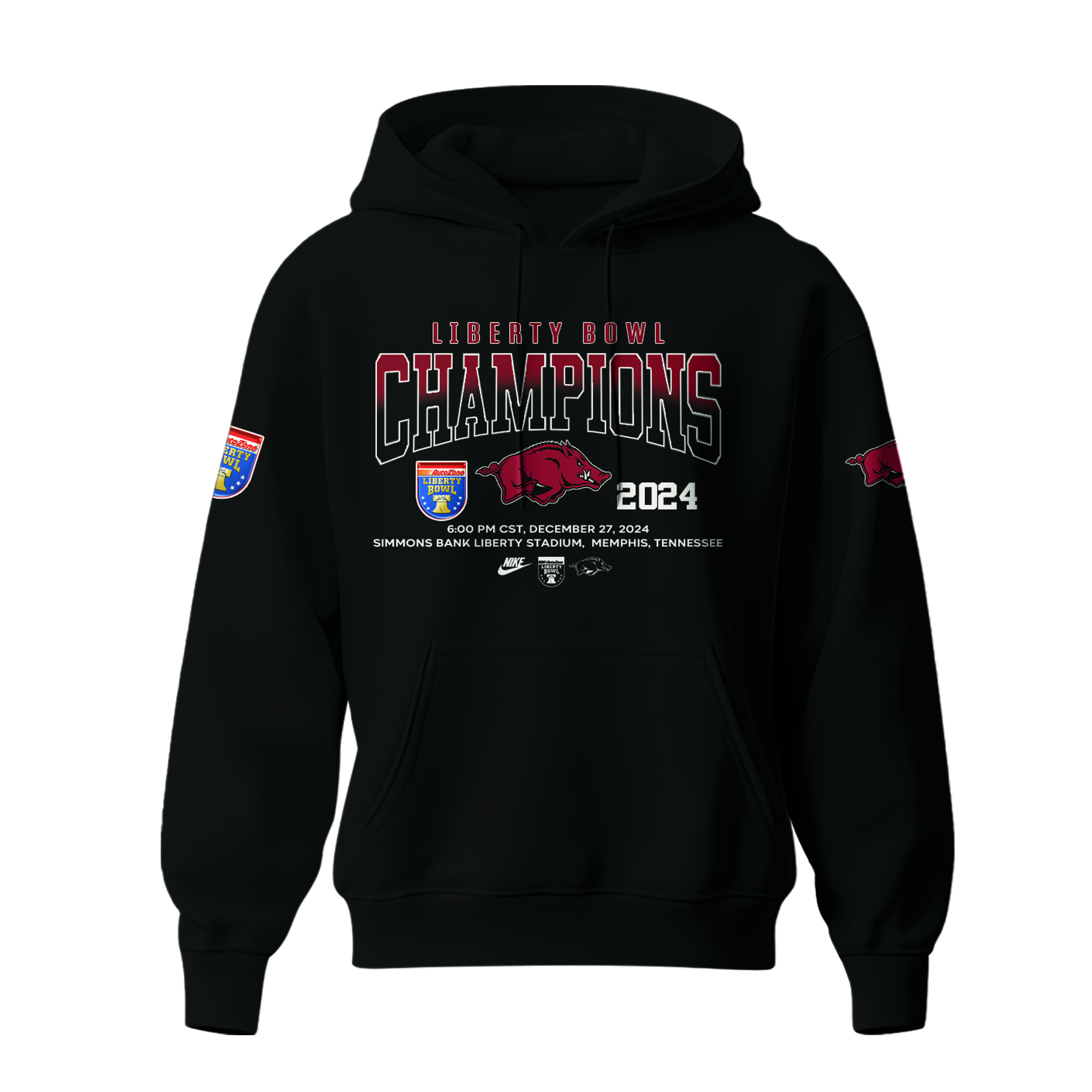 Arkansas Razorback Bowl Champion Hoodie Ver 1 Black