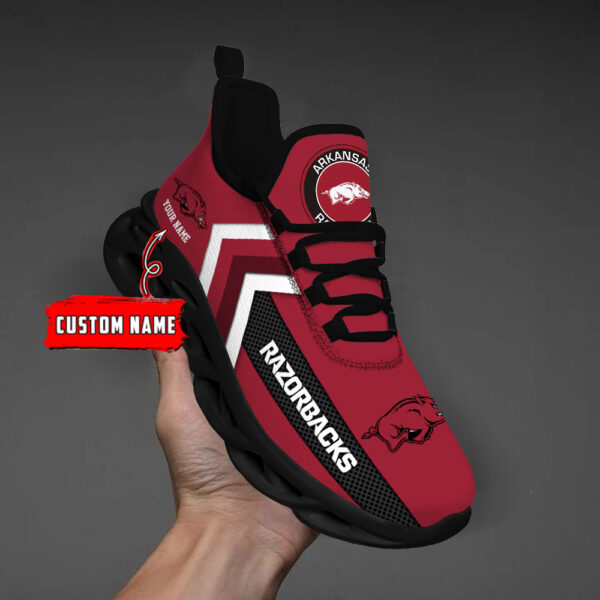 Arkansas Razorbacks Personalized Custom Name Max Soul Shoes DS003