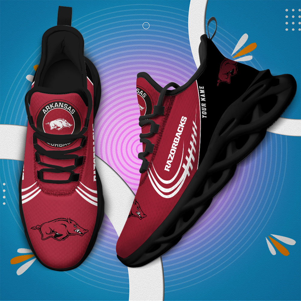 Arkansas Razorbacks PERSONALIZED MAX SOUL SHOES T1