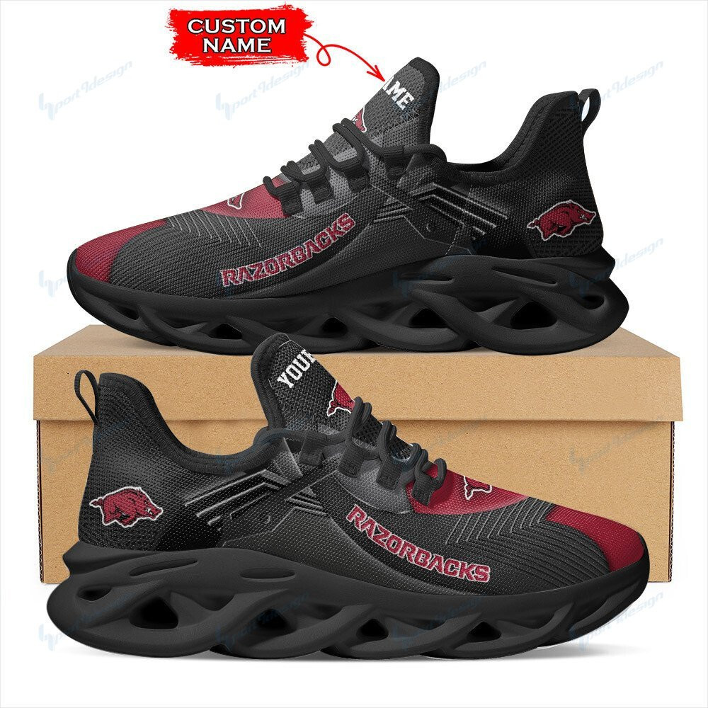 Arkansas Razorbacks Personalized Max Soul YZ Running Sneakers 284