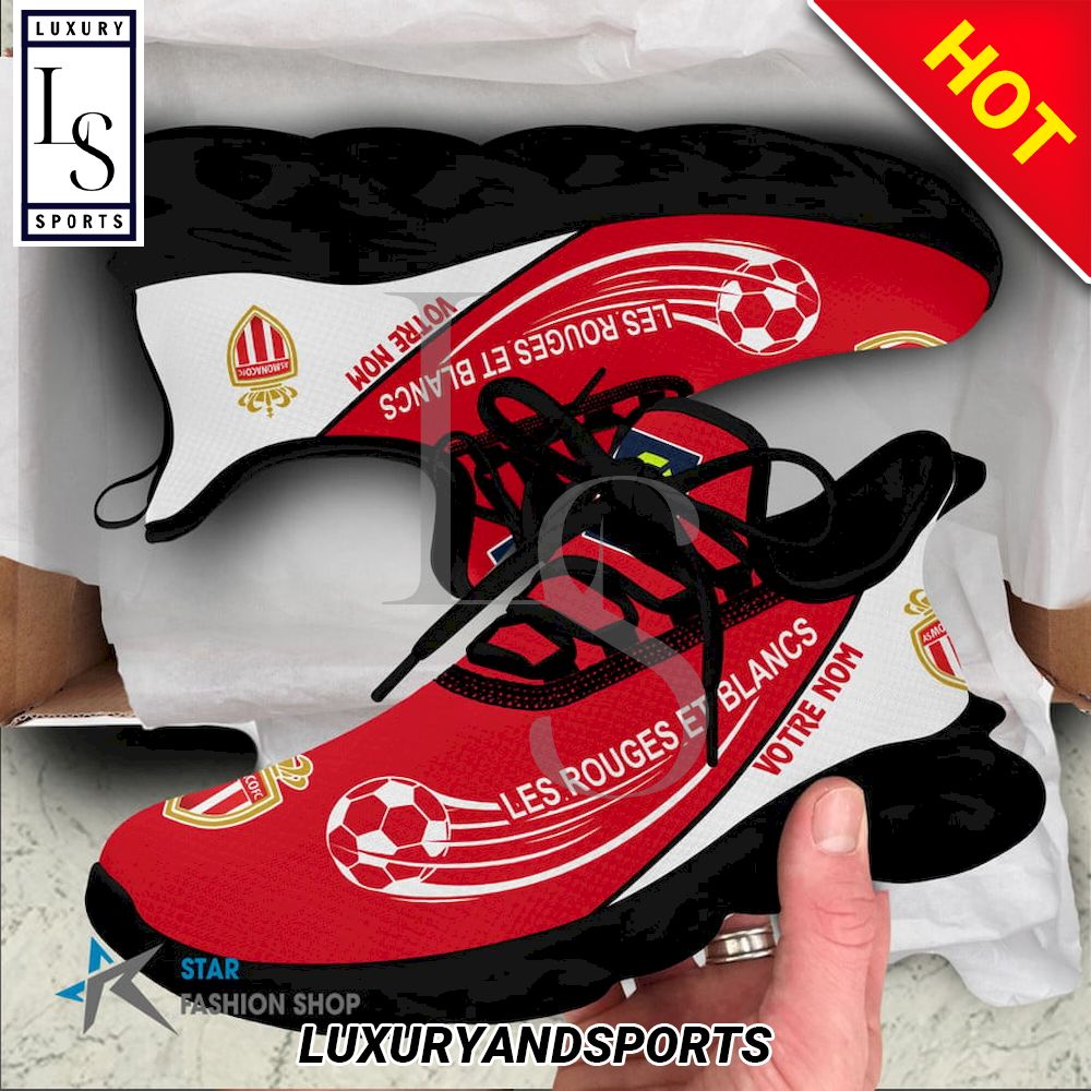 AS Monaco Ligue 1 Custom Name Max Soul Shoes