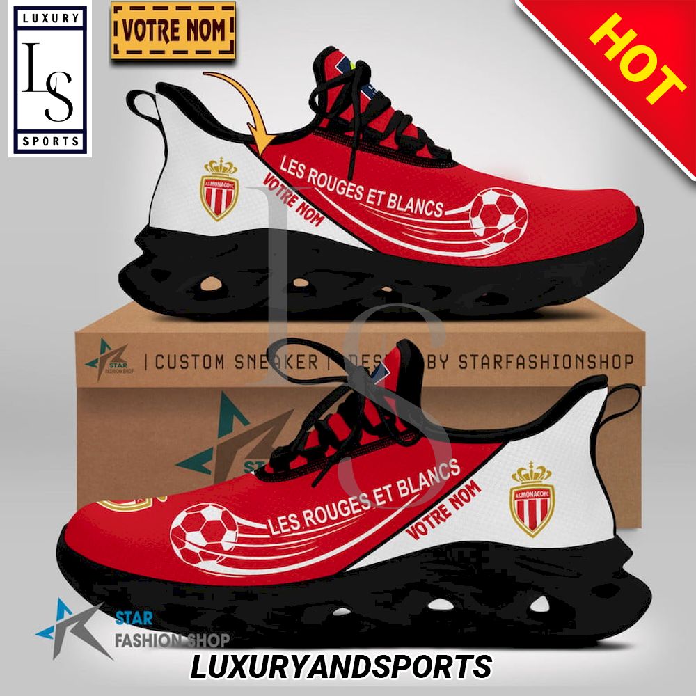 AS Monaco Ligue 1 Custom Name Max Soul Shoes