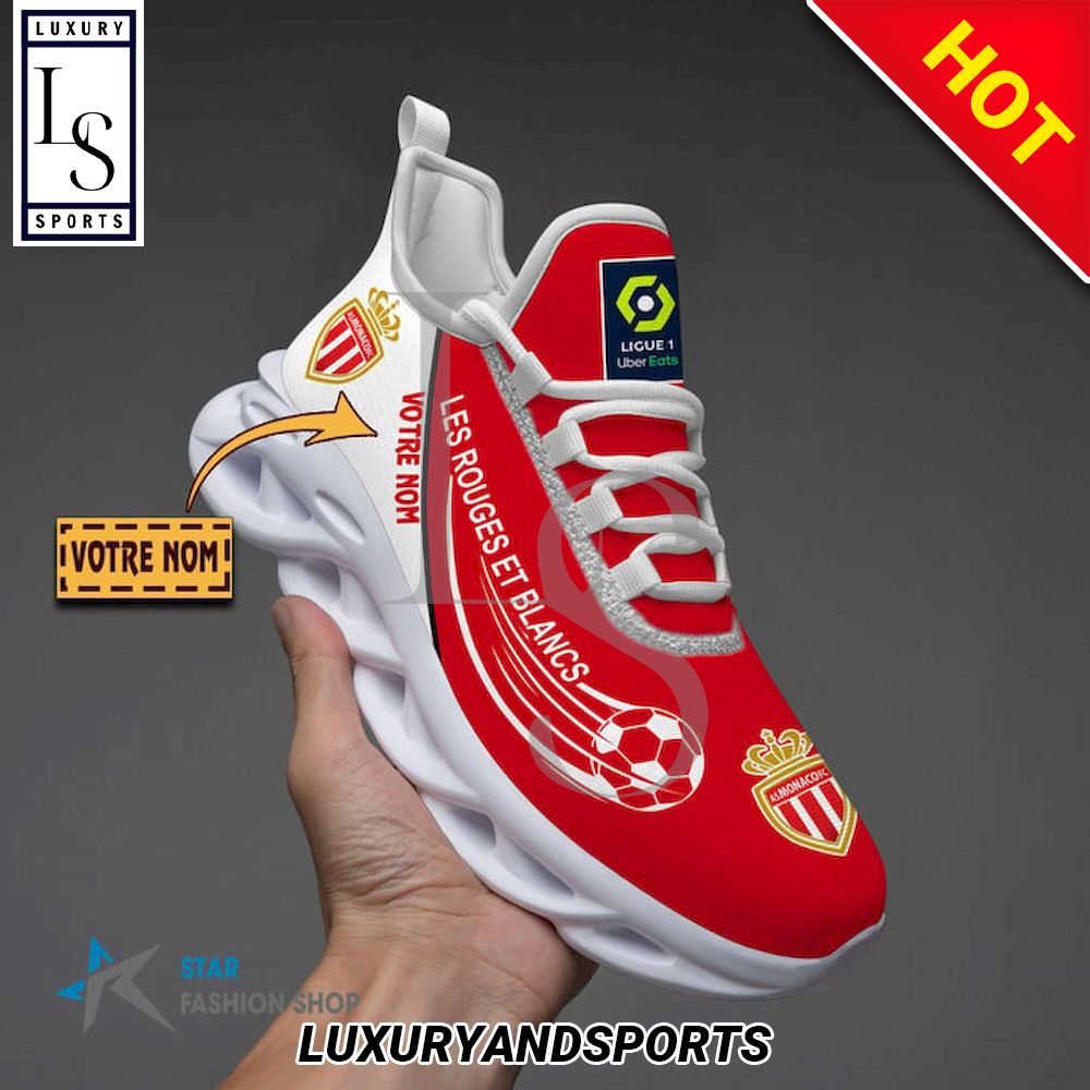 AS Monaco Ligue 1 Custom Name Max Soul Shoes