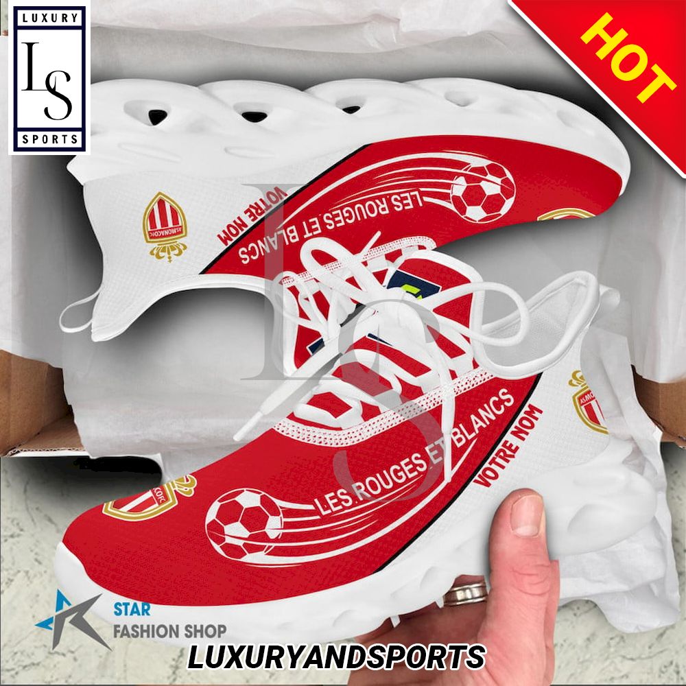 AS Monaco Ligue 1 Custom Name Max Soul Shoes