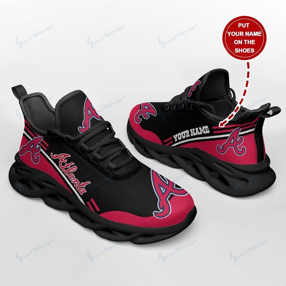Atlanta Braves Personalized Max Soul YZ Running Sneakers 112