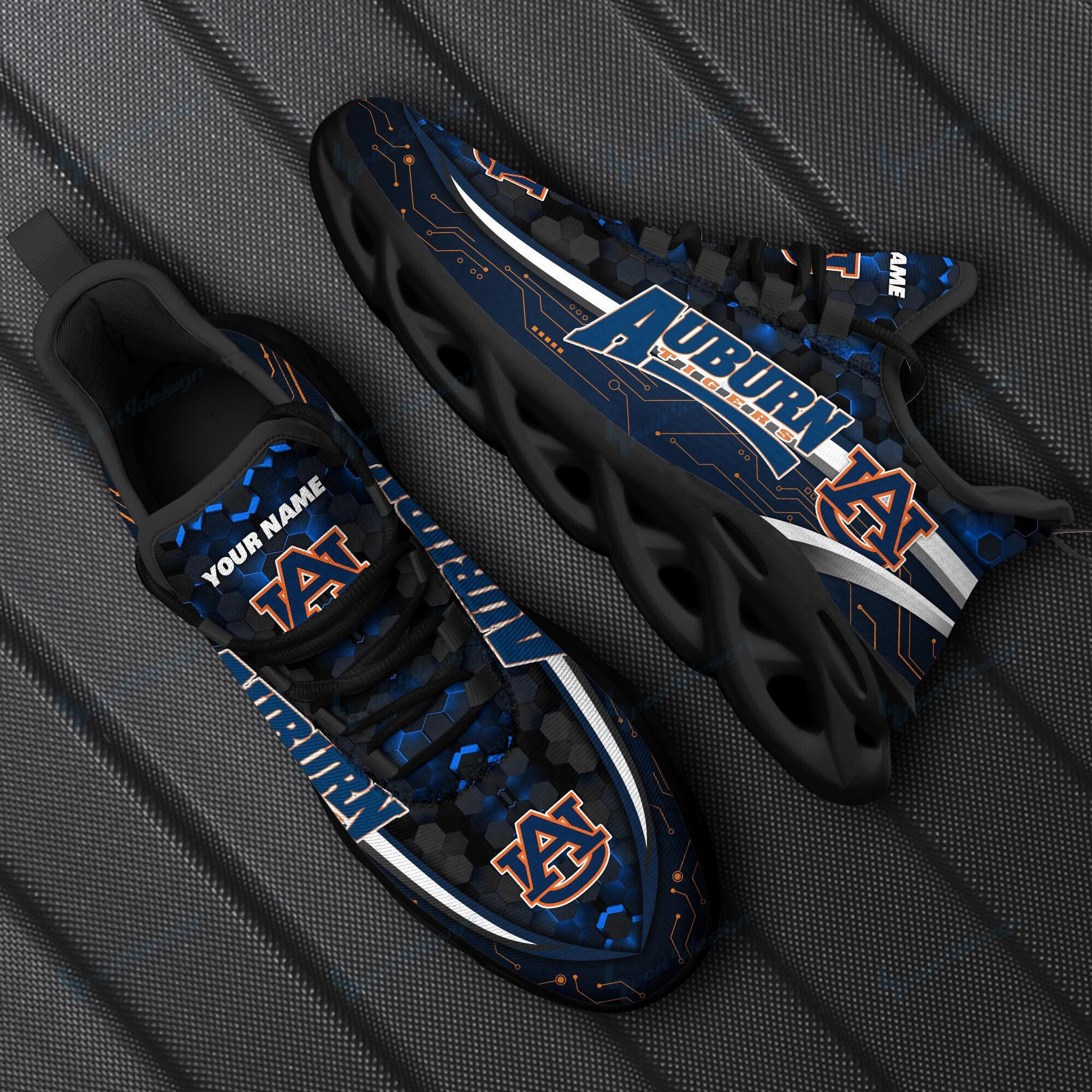 Auburn Tigers Personalized Max Soul YZ Running Sneakers 116