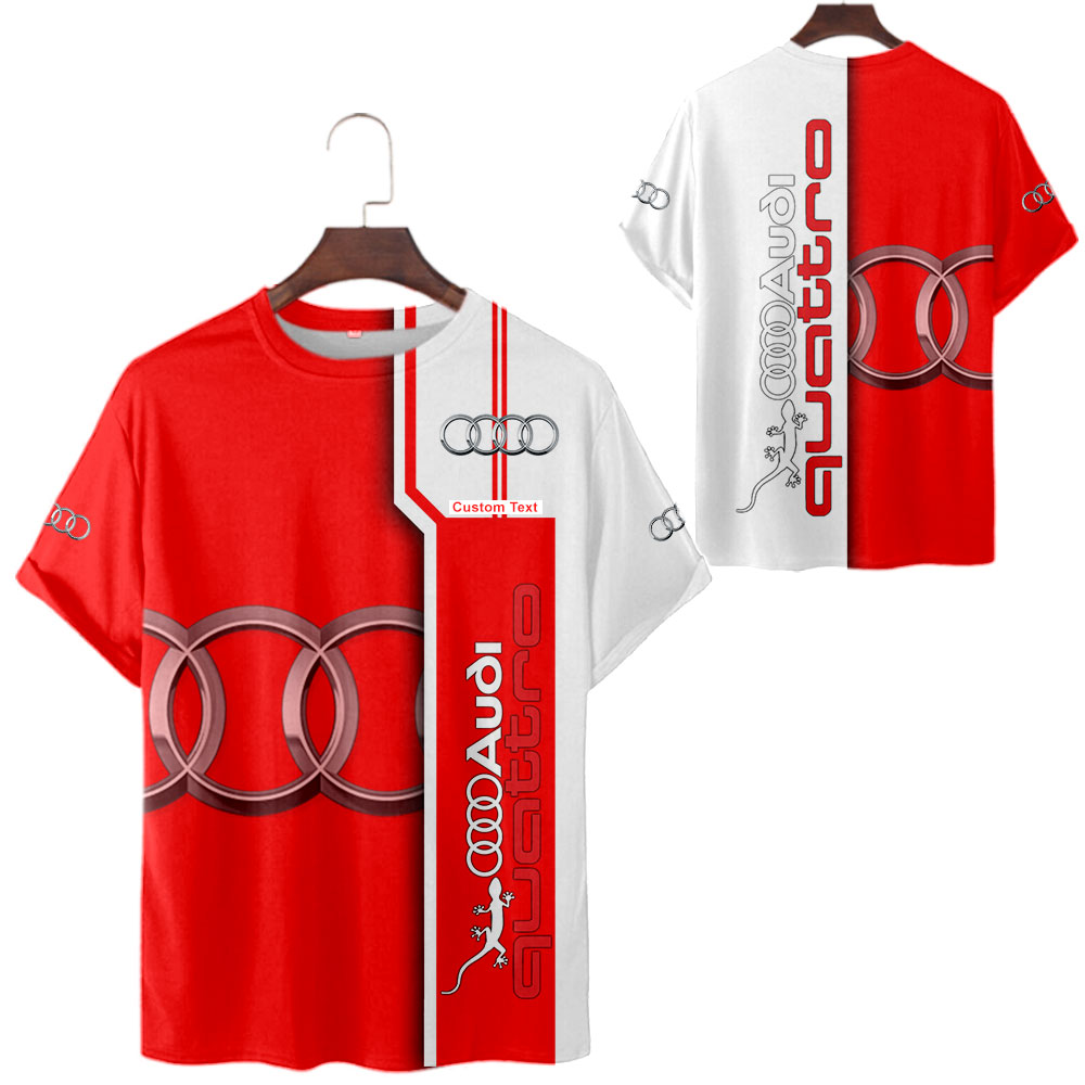 Audi Quattro 3D Apparel Zip Hoodie,Pant,Polo, Button Hawaii Shirt Personalized