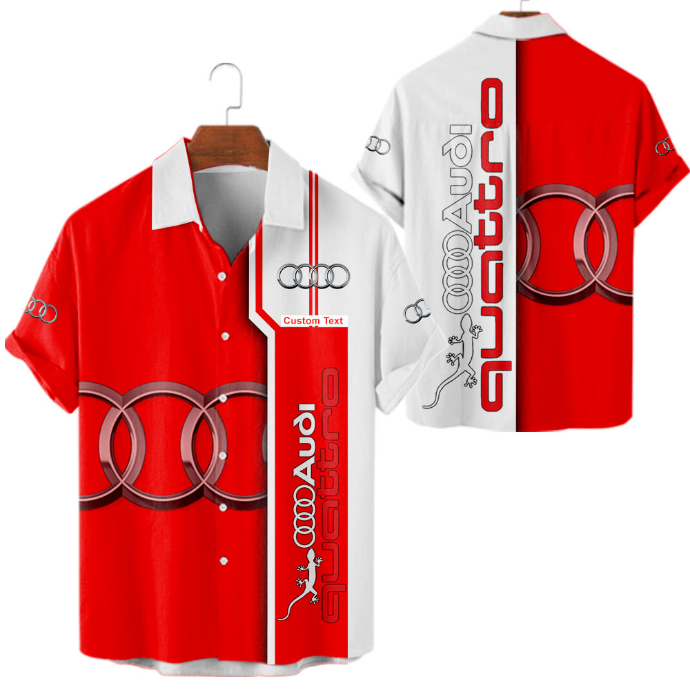 Audi Quattro 3D Apparel Zip Hoodie,Pant,Polo, Button Hawaii Shirt Personalized